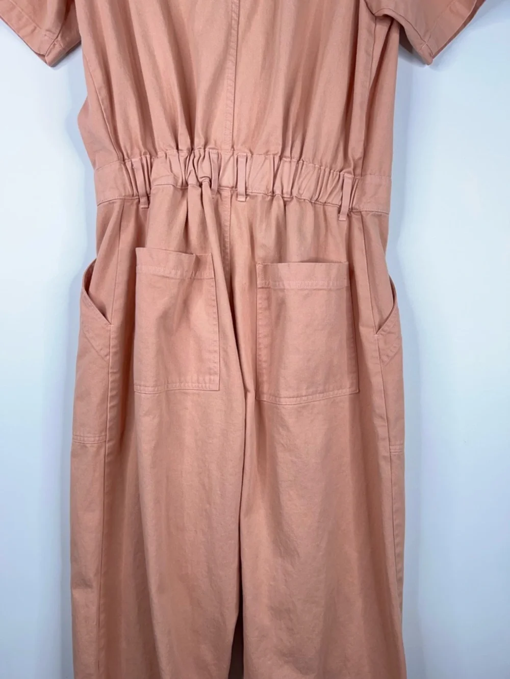 Big Bud Press Peach Short Sleeve Jumpsuit Cotton Twill Utility Size Large - Picture 7 of 15
